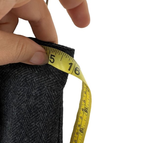 Vintage 90s Dark Grey Wool Blend Long Straight Button Up Midi Skirt Large - Picture 5 of 6